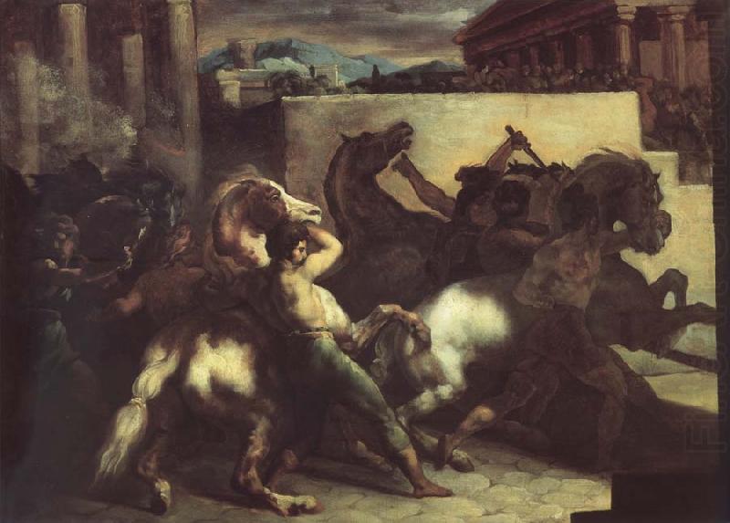 The race of the wild horses, Theodore   Gericault